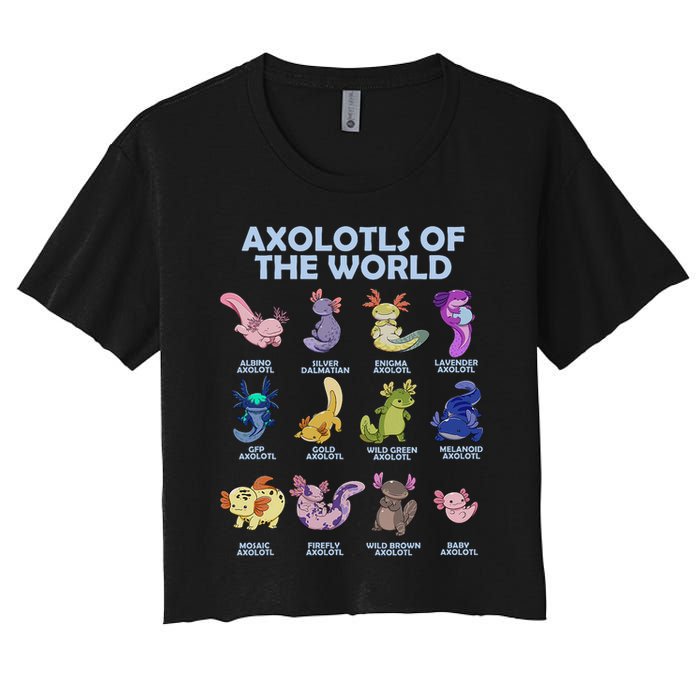 Cute Axolotl Axolotl Animals Of The World Herpetology Women's Crop Top Tee
