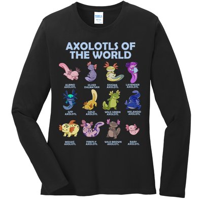Cute Axolotl Axolotl Animals Of The World Herpetology Ladies Long Sleeve Shirt