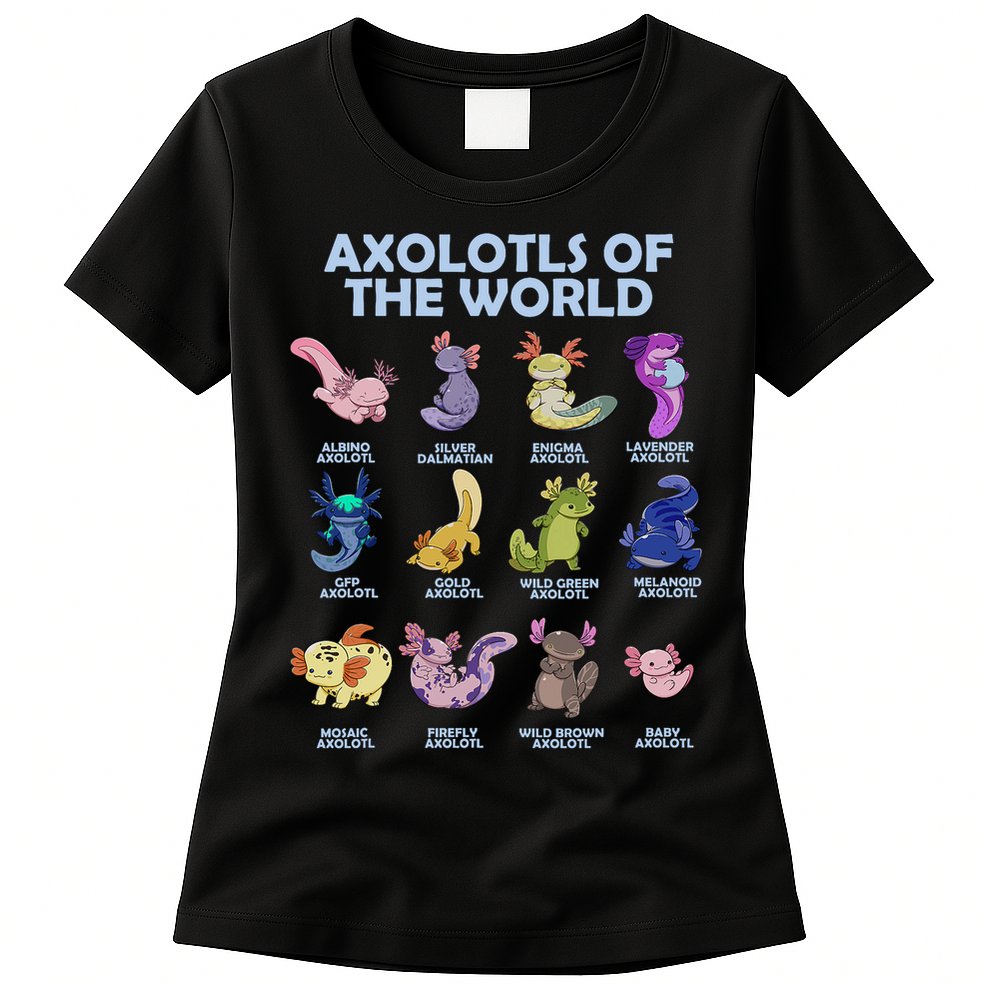 Cute Axolotl Axolotl Animals Of The World Herpetology Womens T-Shirt