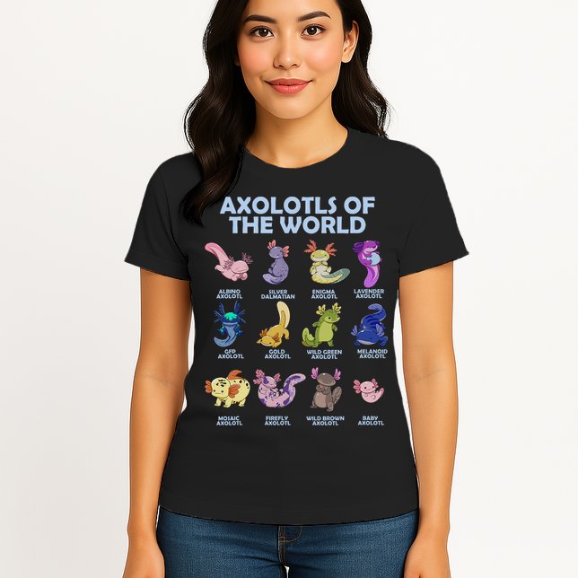 Cute Axolotl Axolotl Animals Of The World Herpetology Womens T-Shirt