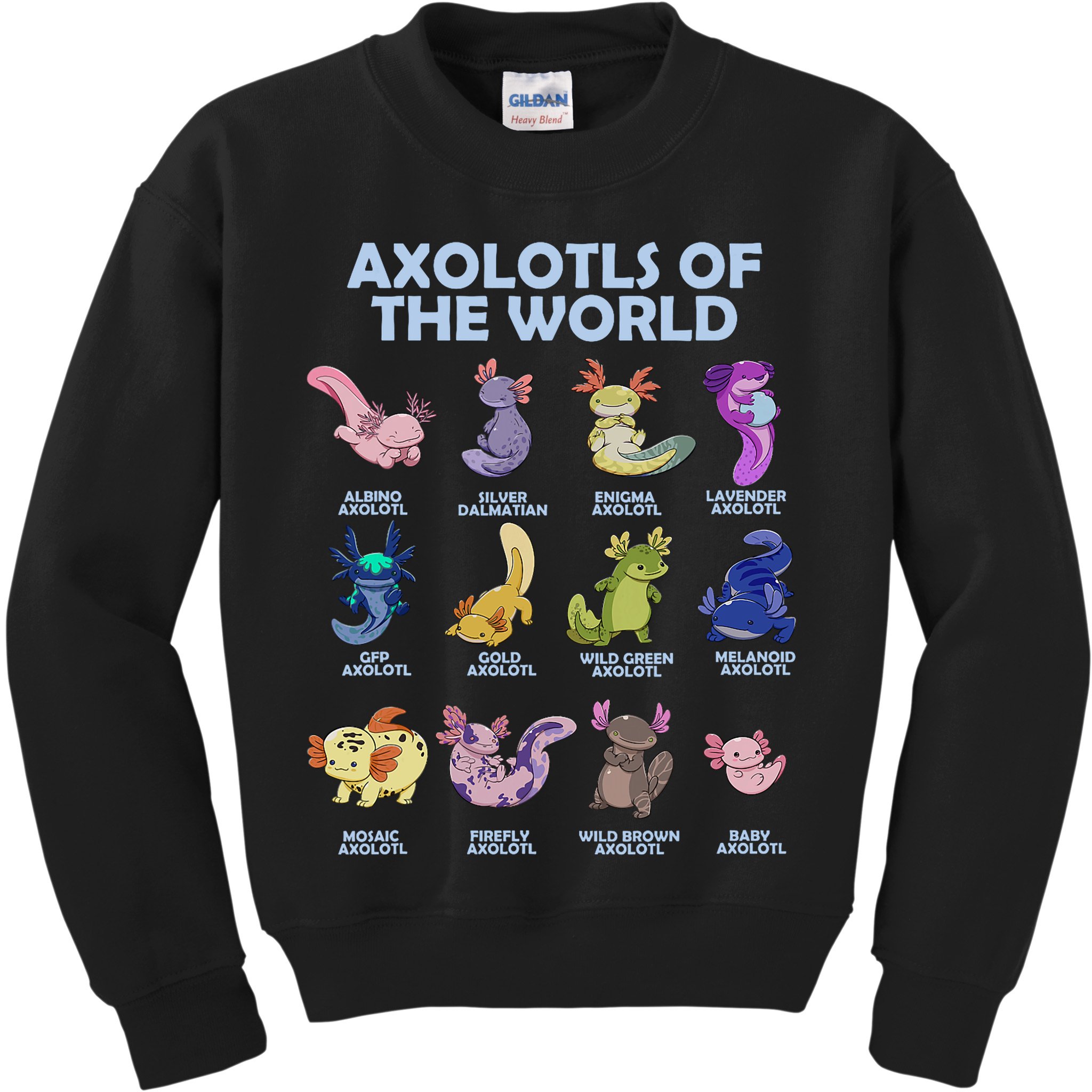 Cute Axolotl Axolotl Animals Of The World Herpetology Kids Sweatshirt