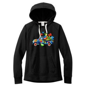 Cool Autism Awareness Truck Women's Fleece Hoodie