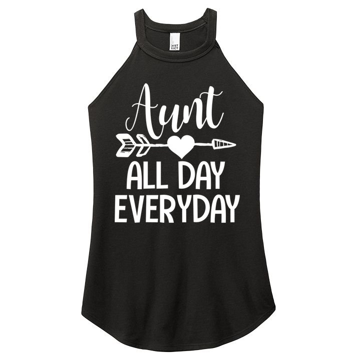 Cute Aunt Auntie Niece Nephew Funny Aunt Arrow Family Gift Women's Perfect Tri Rocker Tank