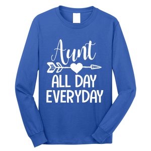 Cute Aunt Auntie Niece Nephew Funny Aunt Arrow Family Gift Long Sleeve Shirt