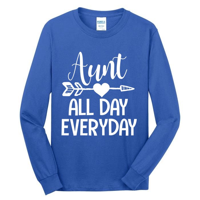 Cute Aunt Auntie Niece Nephew Funny Aunt Arrow Family Gift Tall Long Sleeve T-Shirt