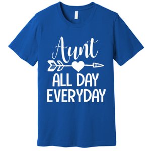 Cute Aunt Auntie Niece Nephew Funny Aunt Arrow Family Gift Premium T-Shirt