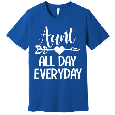 Cute Aunt Auntie Niece Nephew Funny Aunt Arrow Family Gift Premium T-Shirt
