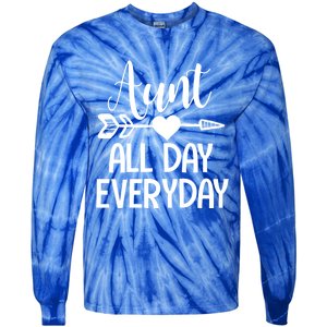 Cute Aunt Auntie Niece Nephew Funny Aunt Arrow Family Gift Tie-Dye Long Sleeve Shirt