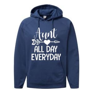 Cute Aunt Auntie Niece Nephew Funny Aunt Arrow Family Gift Performance Fleece Hoodie