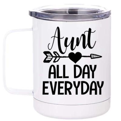 Cute Aunt Auntie Niece Nephew Funny Aunt Arrow Family Gift 12 oz Stainless Steel Tumbler Cup