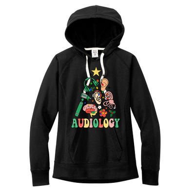 Christmas Audiologist Audiology Tree Vestibular Therapist Women's Fleece Hoodie