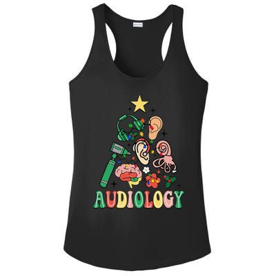 Christmas Audiologist Audiology Tree Vestibular Therapist Ladies PosiCharge Competitor Racerback Tank