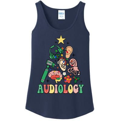 Christmas Audiologist Audiology Tree Vestibular Therapist Ladies Essential Tank