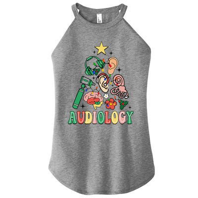 Christmas Audiologist Audiology Tree Vestibular Therapist Women's Perfect Tri Rocker Tank