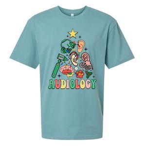 Christmas Audiologist Audiology Tree Vestibular Therapist Sueded Cloud Jersey T-Shirt