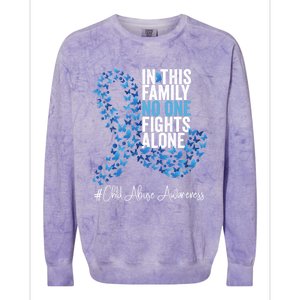 Child Abuse Awareness Month Blue Ribbon Butterflies Cute Gift Colorblast Crewneck Sweatshirt