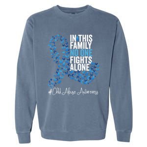 Child Abuse Awareness Month Blue Ribbon Butterflies Cute Gift Garment-Dyed Sweatshirt