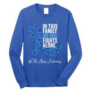 Child Abuse Awareness Month Blue Ribbon Butterflies Cute Gift Long Sleeve Shirt