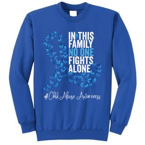 Child Abuse Awareness Month Blue Ribbon Butterflies Cute Gift Sweatshirt