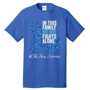 Child Abuse Awareness Month Blue Ribbon Butterflies Cute Gift Tall T-Shirt