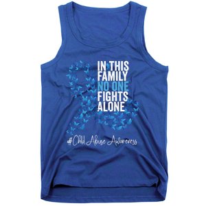 Child Abuse Awareness Month Blue Ribbon Butterflies Cute Gift Tank Top