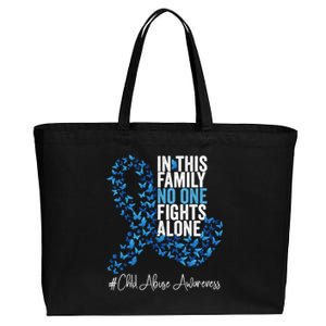 Child Abuse Awareness Month Blue Ribbon Butterflies Cute Gift Cotton Canvas Jumbo Tote