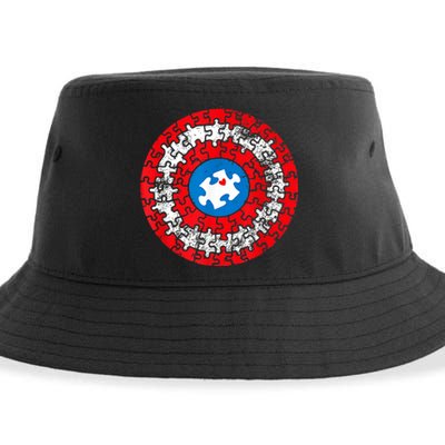 Captain Autism Autism Awareness Month Autism Mom Dad Sustainable Bucket Hat