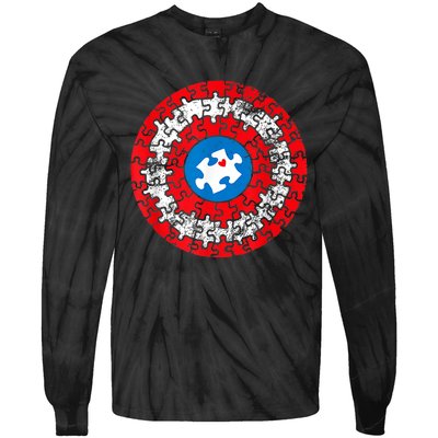 Captain Autism Autism Awareness Month Autism Mom Dad Tie-Dye Long Sleeve Shirt