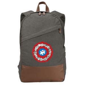 Captain Autism Autism Awareness Month Autism Mom Dad Cotton Canvas Backpack