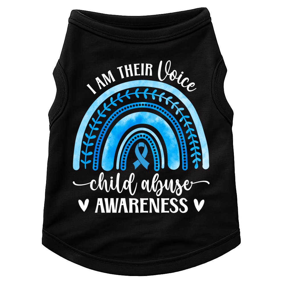 Child Abuse Awareness Rainbow Abuse Prevention Month Funny Gift Doggie Tank