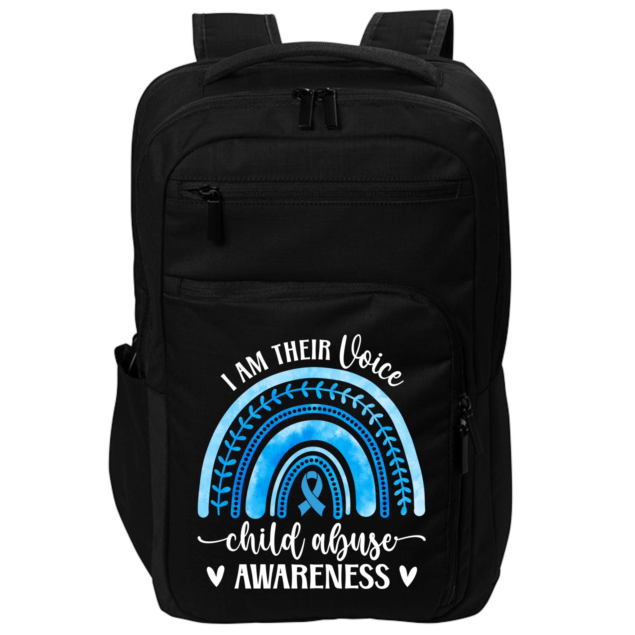 Child Abuse Awareness Rainbow Abuse Prevention Month Funny Gift Impact Tech Backpack