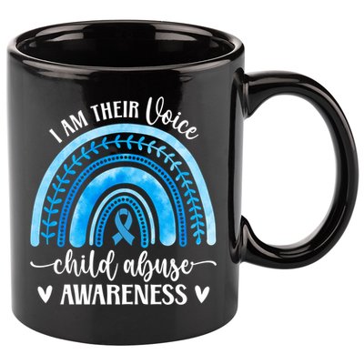 Child Abuse Awareness Rainbow Abuse Prevention Month Funny Gift 11oz C Handle Ceramic Mug