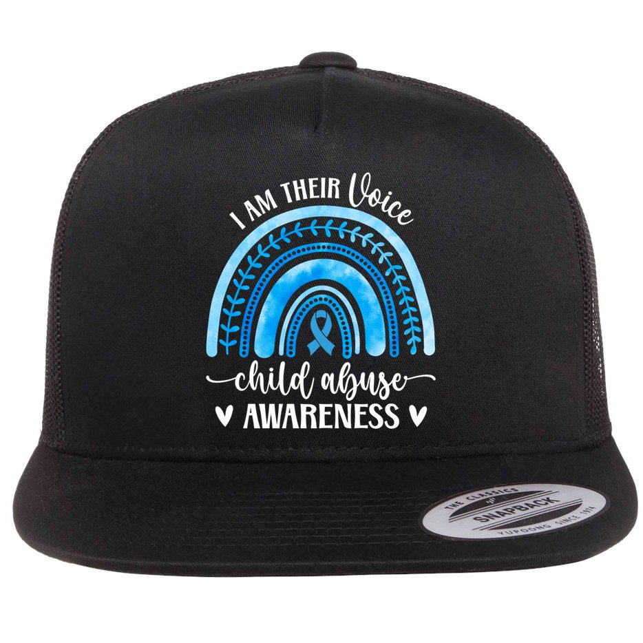 Child Abuse Awareness Rainbow Abuse Prevention Month Funny Gift Flat Bill Trucker Hat