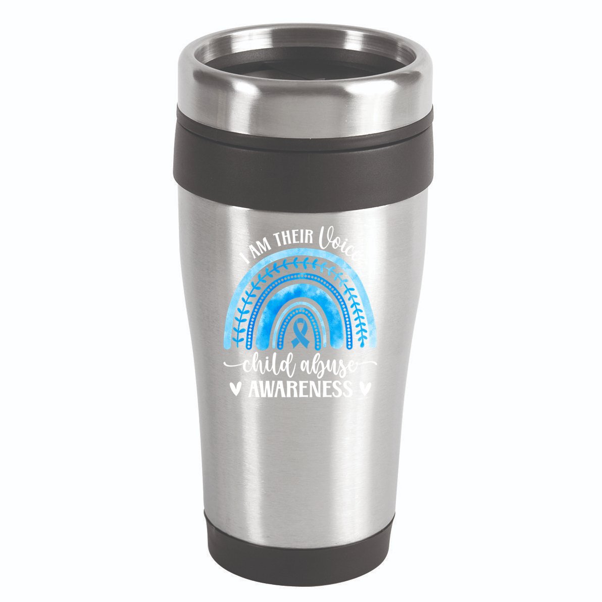 Child Abuse Awareness Rainbow Abuse Prevention Month Funny Gift 16oz Travel Tumbler