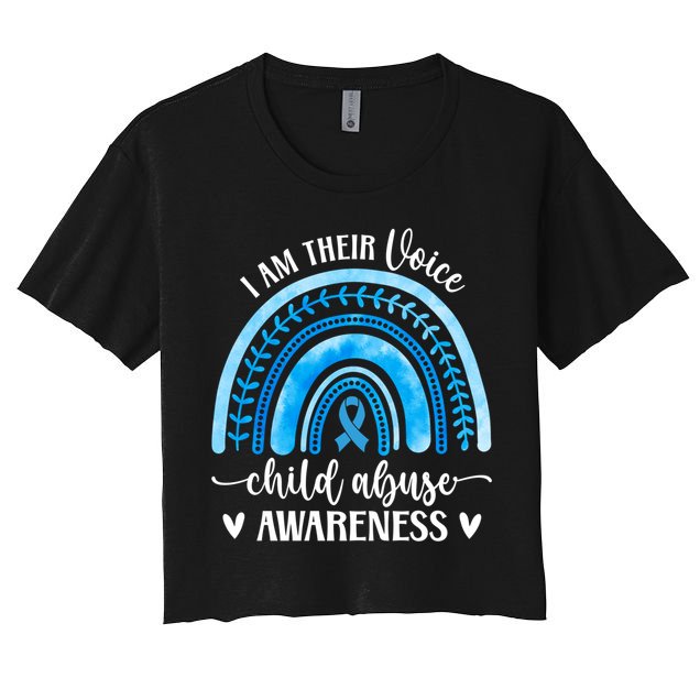 Child Abuse Awareness Rainbow Abuse Prevention Month Funny Gift Crop Top