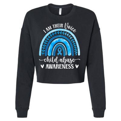 Child Abuse Awareness Rainbow Abuse Prevention Month Funny Gift Cropped Pullover Crew