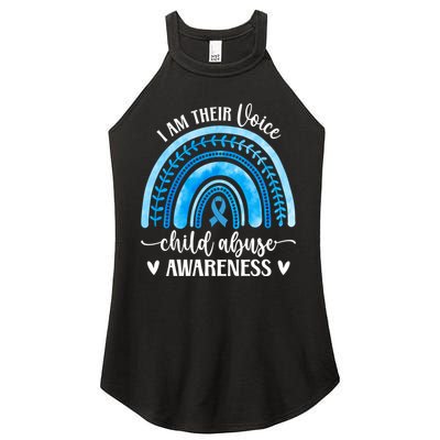 Child Abuse Awareness Rainbow Abuse Prevention Month Funny Gift Women's Perfect Tri Rocker Tank