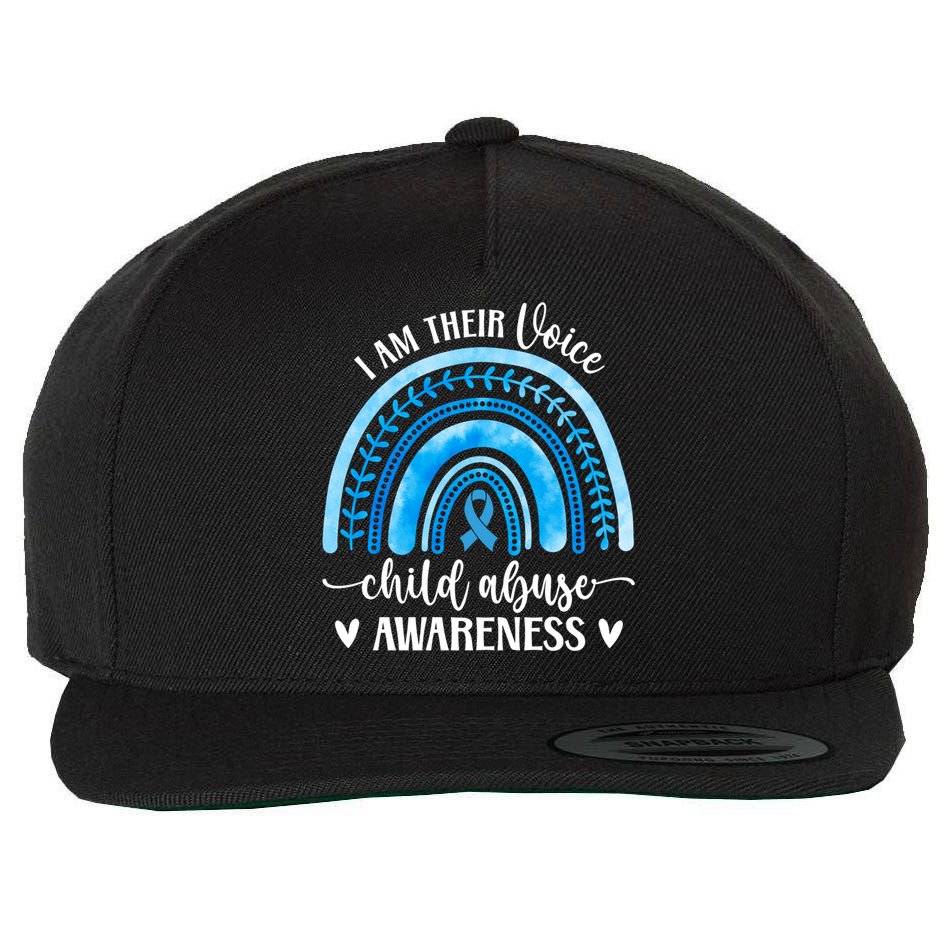 Child Abuse Awareness Rainbow Abuse Prevention Month Funny Gift Wool Snapback Cap