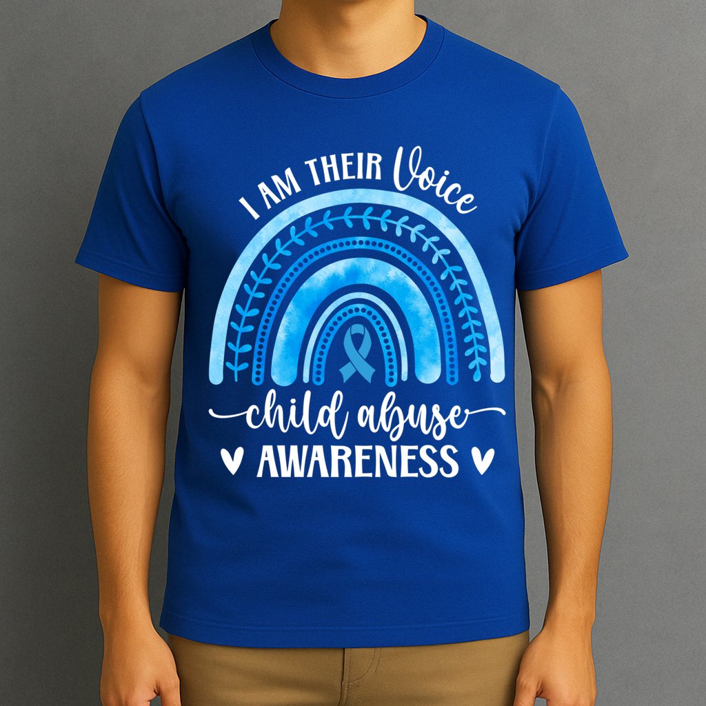Child Abuse Awareness Rainbow Abuse Prevention Month Funny Gift T-Shirt