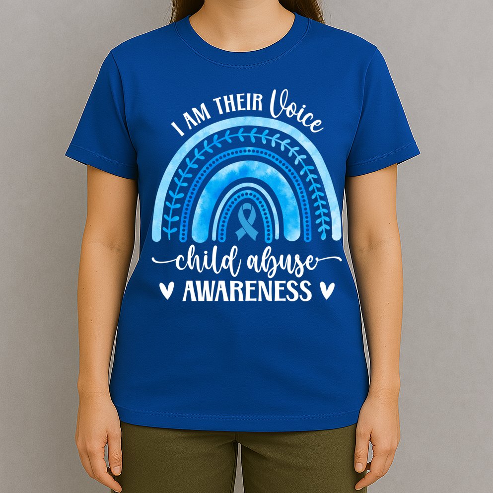 Child Abuse Awareness Rainbow Abuse Prevention Month Funny Gift T-Shirt