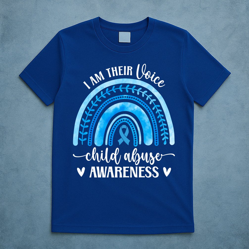 Child Abuse Awareness Rainbow Abuse Prevention Month Funny Gift T-Shirt