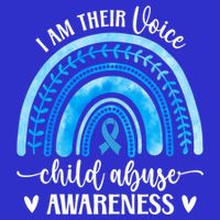 Child Abuse Awareness Rainbow Abuse Prevention Month Funny Gift V-Neck T-Shirt