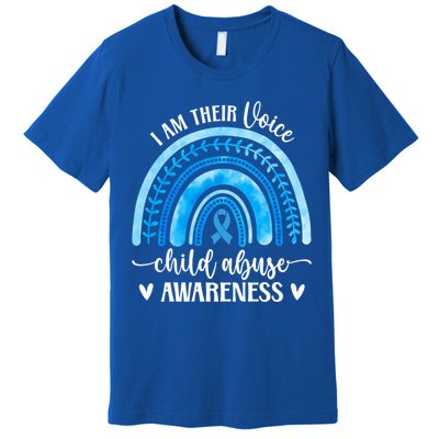 Child Abuse Awareness Rainbow Abuse Prevention Month Funny Gift Premium T-Shirt
