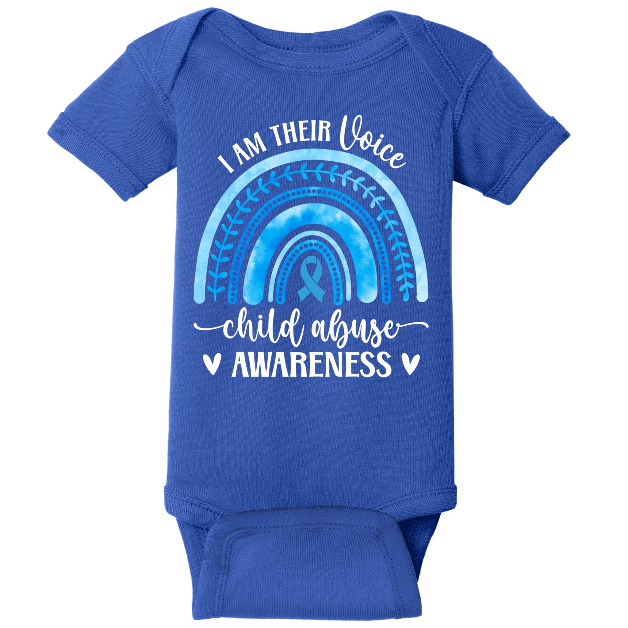Child Abuse Awareness Rainbow Abuse Prevention Month Funny Gift Baby Bodysuit