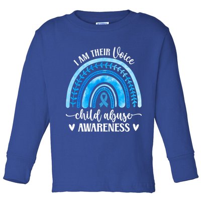 Child Abuse Awareness Rainbow Abuse Prevention Month Funny Gift Toddler Long Sleeve Shirt