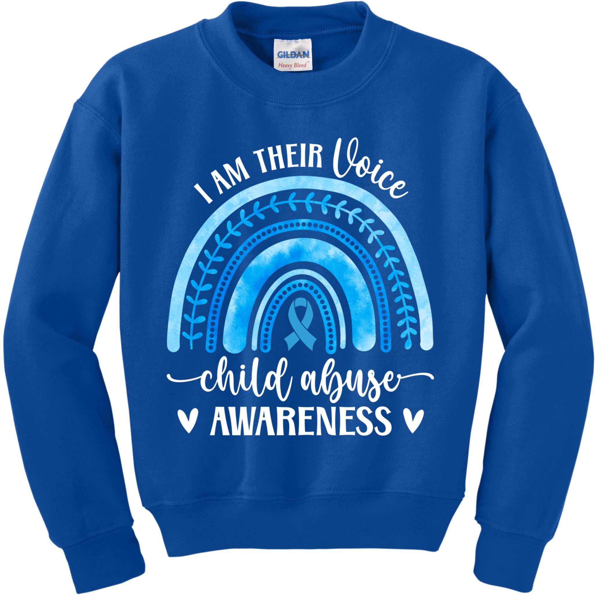 Child Abuse Awareness Rainbow Abuse Prevention Month Funny Gift Kids Sweatshirt