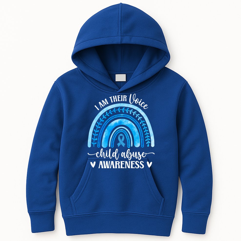 Child Abuse Awareness Rainbow Abuse Prevention Month Funny Gift Kids Hoodie