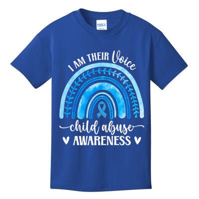 Child Abuse Awareness Rainbow Abuse Prevention Month Funny Gift Kids T-Shirt