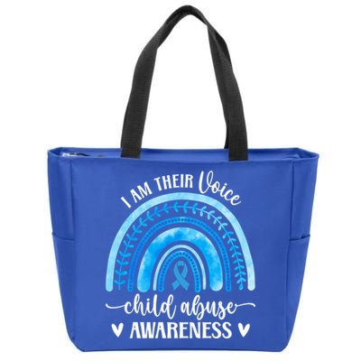 Child Abuse Awareness Rainbow Abuse Prevention Month Funny Gift Zip Tote Bag