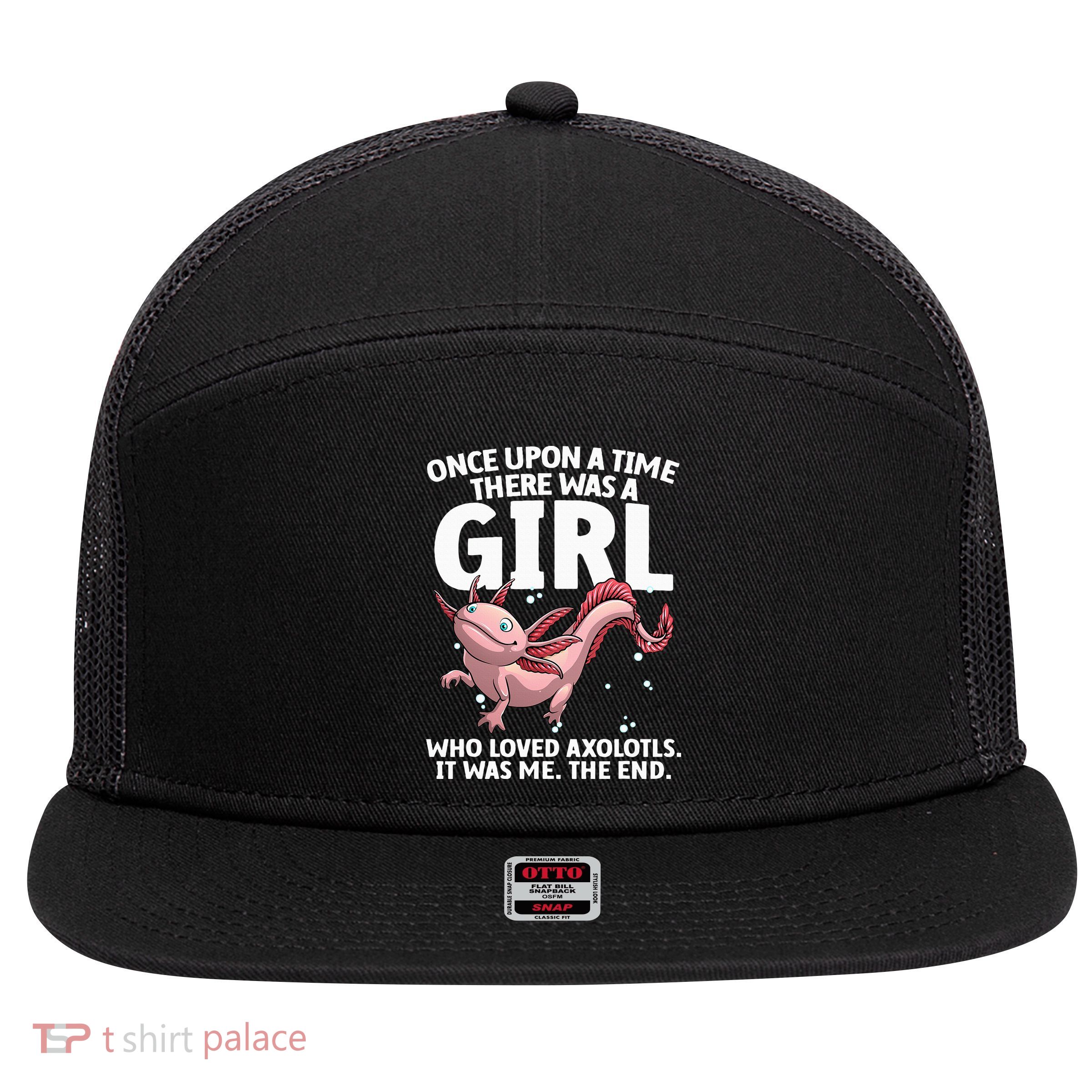 Cool Axolotl Art For Salamander Axolotl Lover 7 Panel Mesh Trucker Snapback Hat